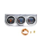 Mechanical 2'' 52mm Chrome Triple Gauge Set Water Temp Oil Pressure AMP Meter - Ảnh 6
