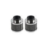 1200ml 1.2L Twin Baffle Dual Filter Engine Oil Catch Can Tank Reservoir AN10 (Polished) - Ảnh 6
