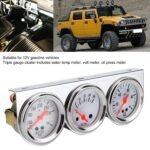 2'' 52mm Mechanical Chrome Triple Gauge Set Water Temp Oil Pressure Volt Meter - Ảnh 6