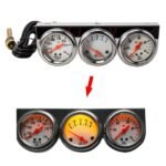 2'' 52mm Mechanical Chrome Triple Gauge Set Water Temp Oil Pressure Volt Meter - Ảnh 10