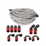 10/16/20FT 6AN CPE Fuel line Hose Braided Nylon Stainless Steel Oil Gas