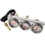 2'' 52mm Mechanical Chrome Triple Gauge Set Water Temp Oil Pressure Volt Meter - Ảnh 12
