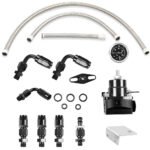Universal Red Adjustable Fuel Pressure Regulator Kit Oil 0-100psi Gauge -6AN - Сурет 2