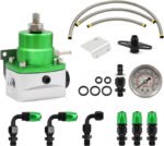 Universal Red Adjustable Fuel Pressure Regulator Kit Oil 0-100psi Gauge -6AN - Сурет 13