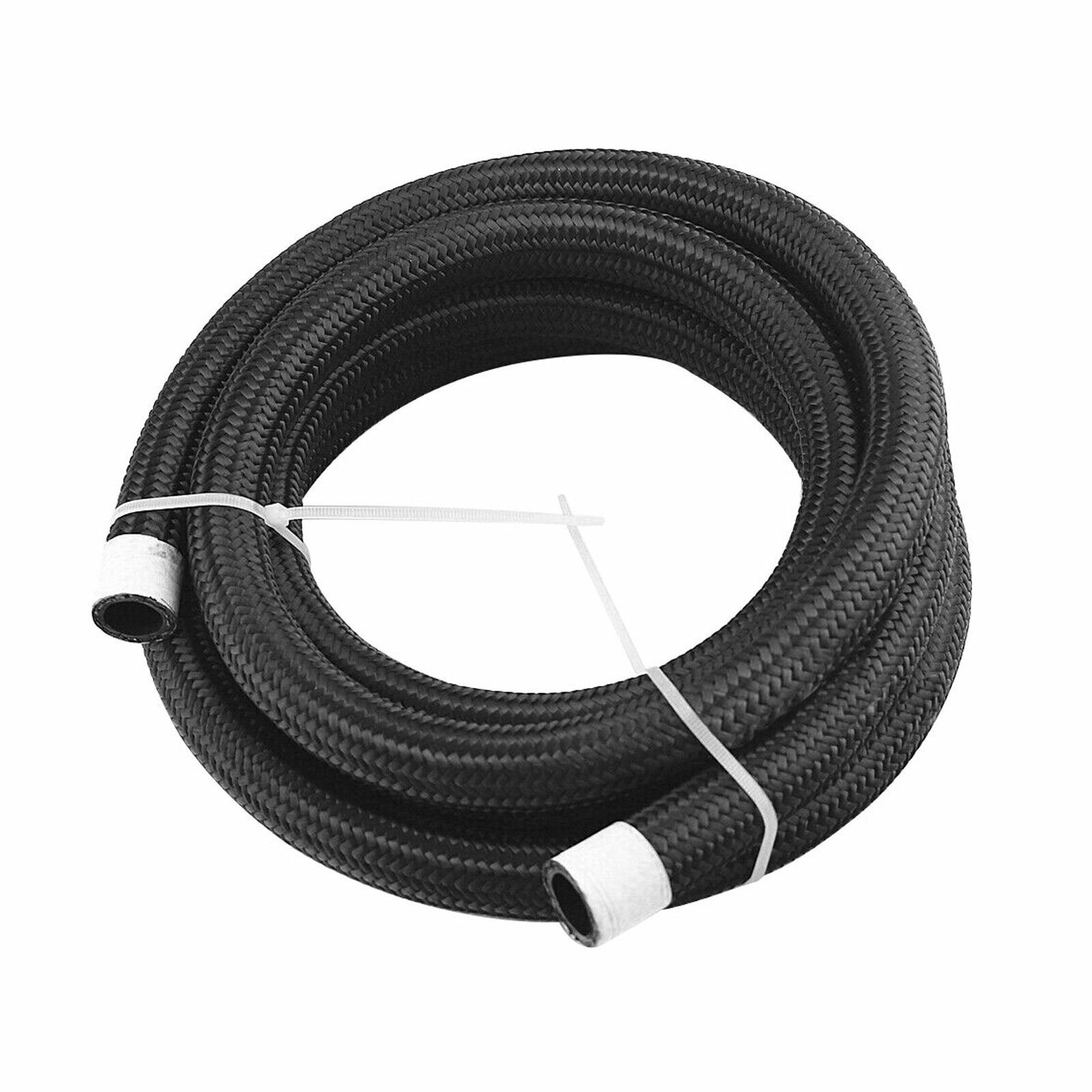 s-l1600_1_50612708-7951-4ac1-a597-234b4934f341 Black Fuel Hose Oil Gas Line AN4-AN6-AN8-AN10-AN12 Nylon/Stainless Steel Braided — изображение 1