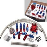 Universal Red Adjustable Fuel Pressure Regulator Kit Oil 0-100psi Gauge -6AN - Сурет 3