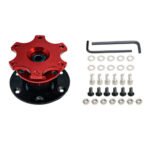 Universal Sports Steering Wheel Quick Release Snap Off Boss Kit Hub Adapter Red - Сурет 5