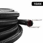Black Fuel Hose Oil Gas Line AN4-AN6-AN8-AN10-AN12 Nylon/Stainless Steel Braided — изображение 6
