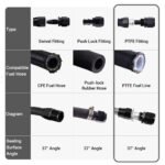 ⁦Fuel Hose Oil Gas Line 4AN 6AN 8AN 10AN 12AN Nylon/Stainless Steel PTFE Braided⁩ - الصورة ⁦8⁩