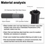 Black Fuel Hose Oil Gas Line AN4-AN6-AN8-AN10-AN12 Nylon/Stainless Steel Braided — изображение 9