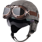 Retro German Motorcycle Half Helmet DOT Certified - I06 — изображение 15