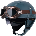Retro German Motorcycle Half Helmet DOT Certified - I06 — изображение 23