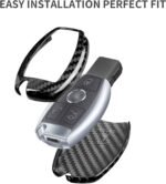 ⁦T-carbon Real Carbon Fiber Key Fob Cover Compatible with Mercedes Benz⁩ - الصورة ⁦4⁩