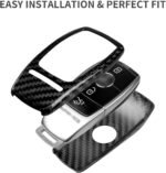 ⁦T-carbon Real Carbon Fiber Key Fob Cover Compatible with Mercedes Benz.⁩ - الصورة ⁦4⁩