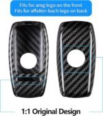⁦T-carbon Real Carbon Fiber Key Fob Cover Compatible with Mercedes Benz.⁩ - الصورة ⁦6⁩