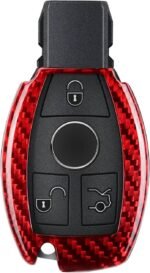 T-carbon Carbon Fiber Key Fob Cover Fits for Benz A B C E S G M V Class - Ảnh 2