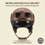 Retro German Motorcycle Half Helmet DOT Certified - I06 — изображение 2