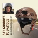 Retro German Motorcycle Half Helmet DOT Certified - I06 — изображение 3