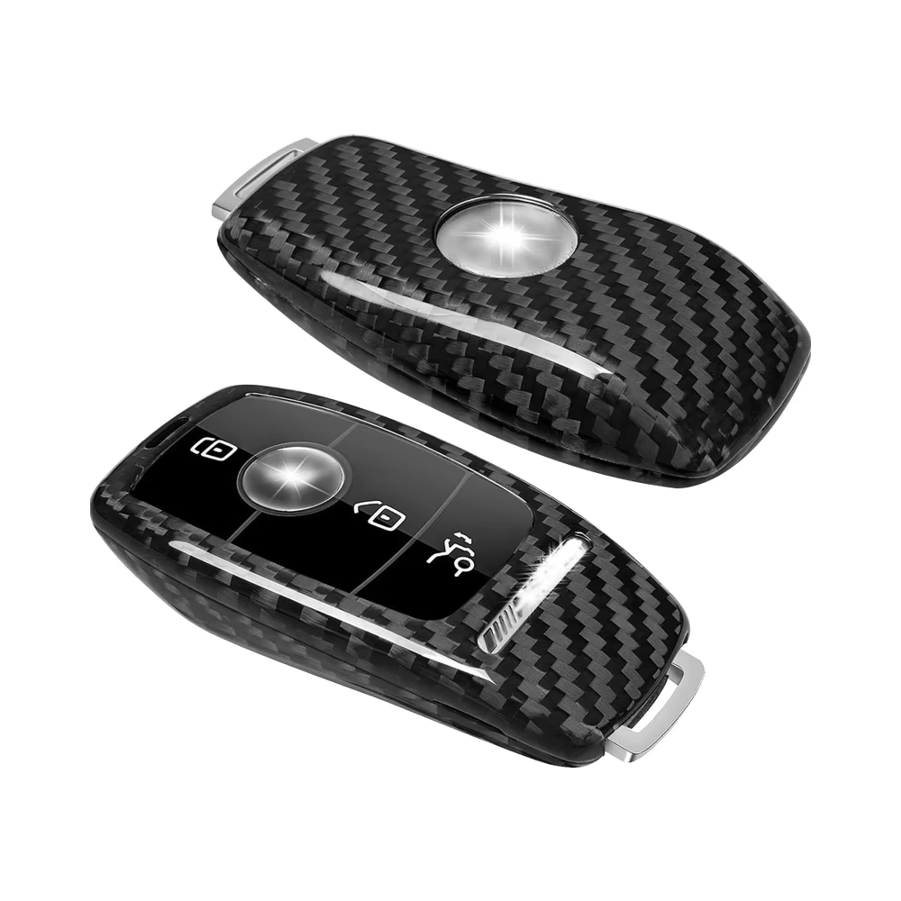 dda7eded35f79cc21845793abffb0801.png T-carbon Real Carbon Fiber Key Fob Cover Compatible with Mercedes Benz. - الصورة 1