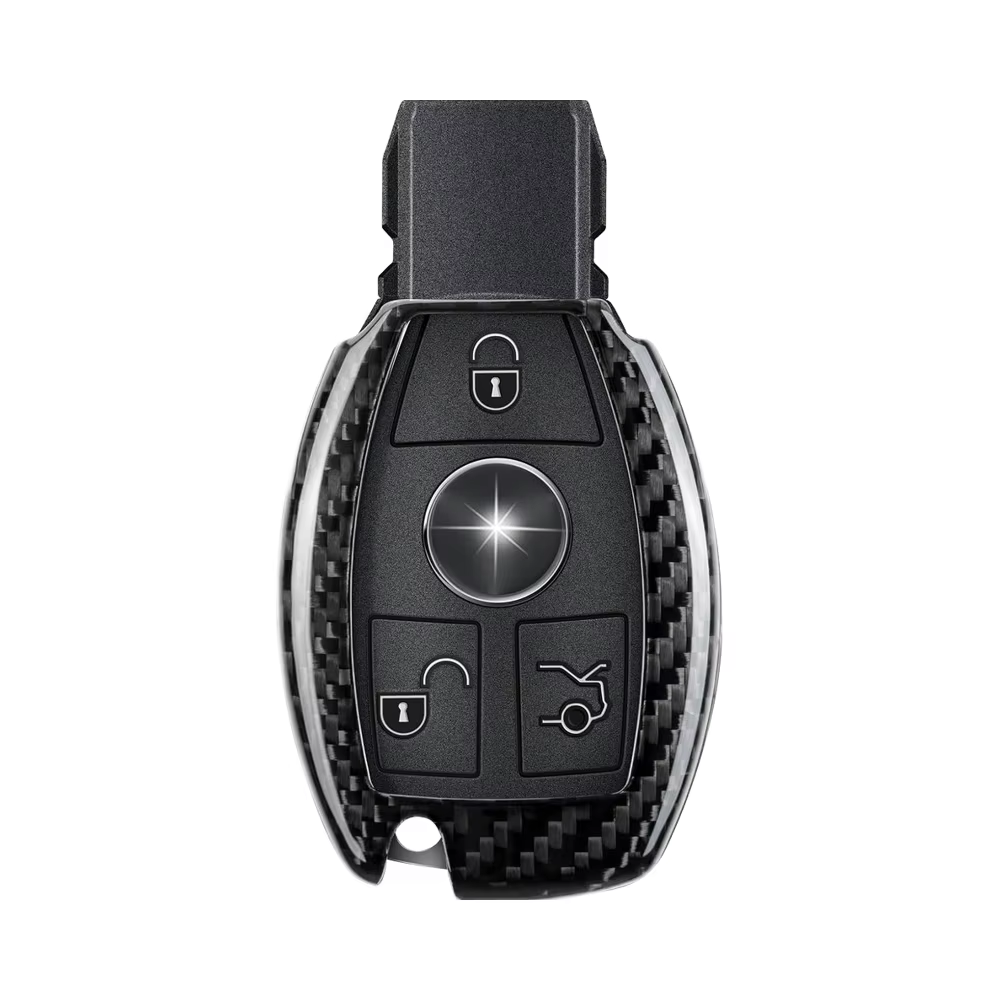 fd2518c35be0565942a027df15988802.png T-carbon Real Carbon Fiber Key Fob Cover Compatible with Mercedes Benz - الصورة 1