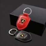 Lamborghini Crest Emblem Genuine Leather Keychain — изображение 3