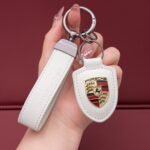 Genuine Leather Porsche Keychain — изображение 4