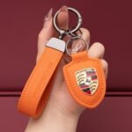 Genuine Leather Porsche Keychain — изображение 3