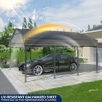 10x20ft Metal Carport Canopy with Galvanized Gable Roof — изображение 3