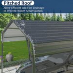 10x20ft Metal Carport Canopy with Galvanized Gable Roof — изображение 8