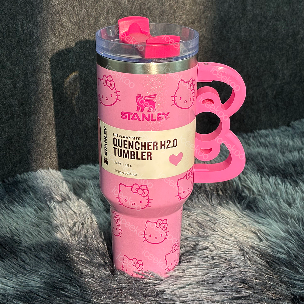 03.png 40oz Pink Bow-shaped handle Kitty Tumbler - Image 1