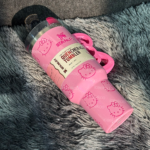 40oz Pink Bow-shaped handle Kitty Tumbler - Image 6