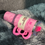 40oz Pink Bow-shaped handle Kitty Tumbler - Image 7
