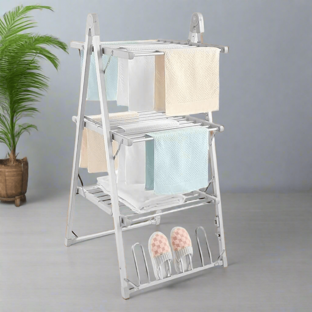 Untitled_design_1_5bfe81bf-51c6-4d9a-8b38-44eda00b6242.png Multipurpose 3 Layer Electric Clothes Drying Rack (66cm) - Billede 1